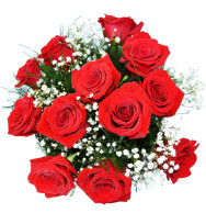 Buquê com 12 Rosas Vermelhas