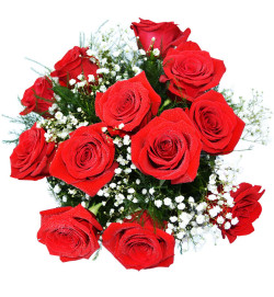 Buquê com 12 Rosas Vermelhas